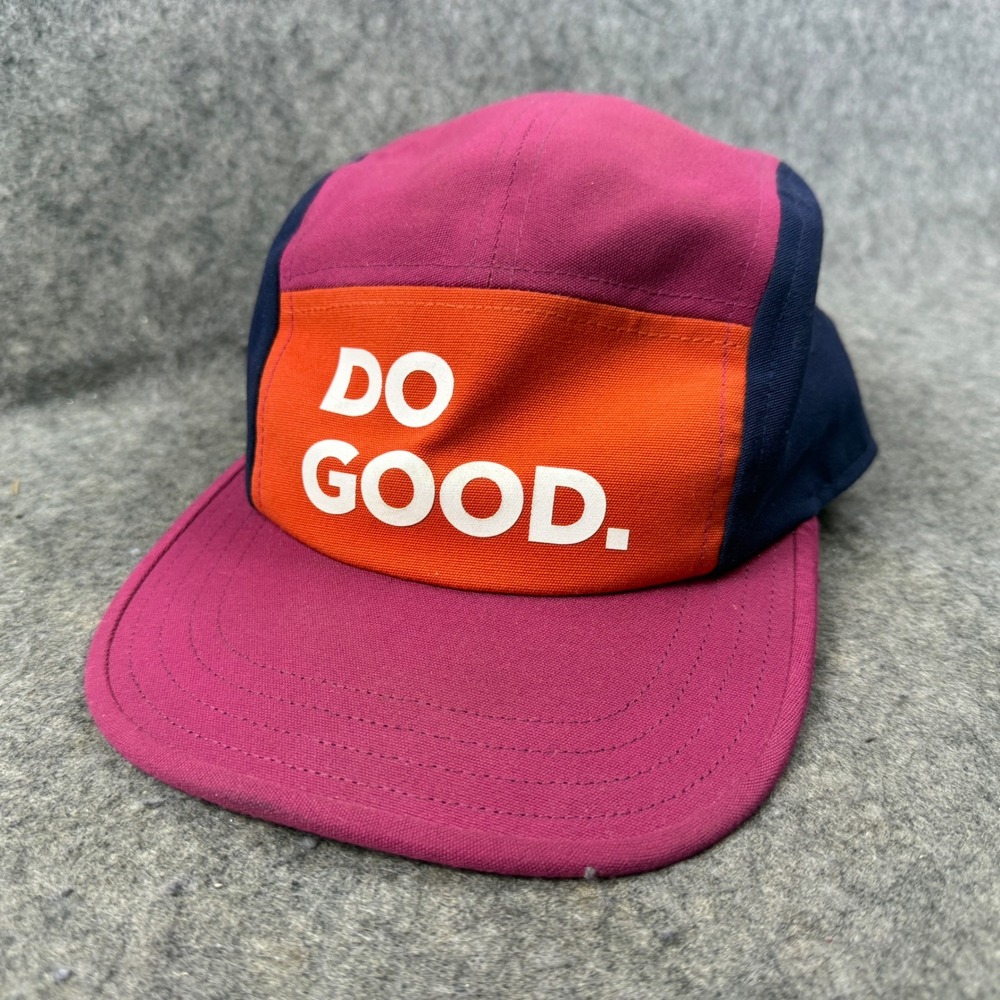 Cotopaxi Do Good 5 Panel Hat Colorblock Pink Navy Orange Adjustable Unisex Cap